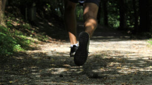 Performance running on a trail